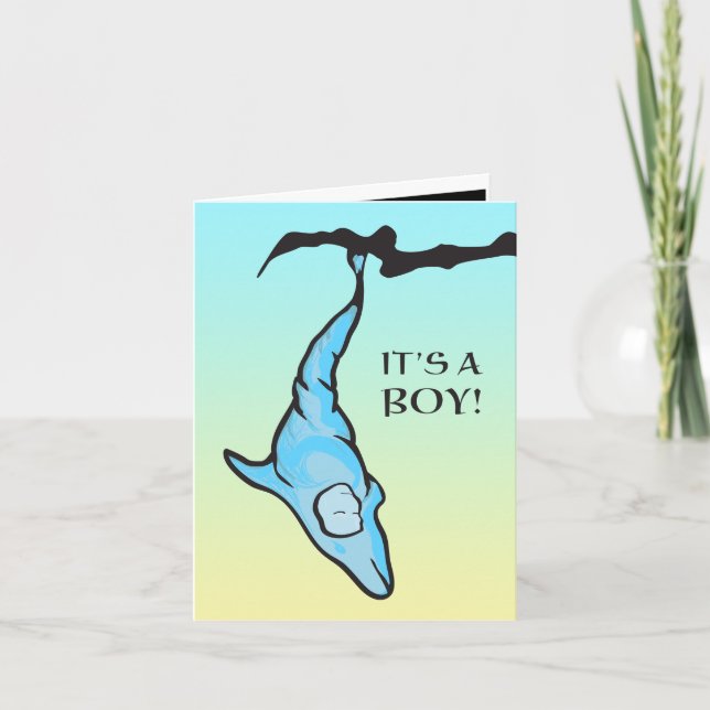 it's a boy! (dolphin cocoon) announcement (Front)