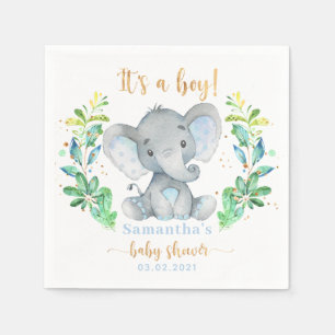It's a Boy! Elephant Baby Shower Napkins
