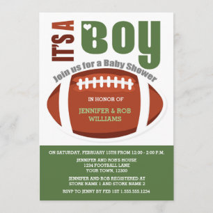 It's a Boy Football Couples Baby Shower Invitation