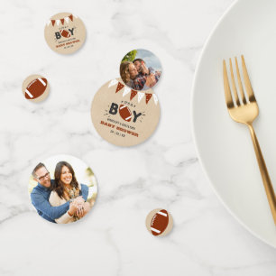 It's A Boy! Football Themed Baby Shower Photo Confetti