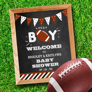 It's A Boy! Football Themed Baby Shower Welcome Poster