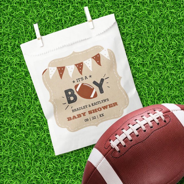 It's A Boy! Football Themed Co-ed Baby Shower Favour Bags (Creator Uploaded)