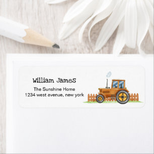 It's A Boy Fram Tractor Baby Shower Return Address
