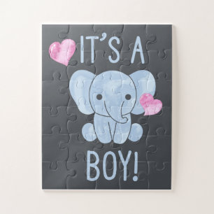 It's a Boy Gender Announcement Baby Shower Jigsaw Puzzle