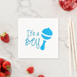 It's a boy Gender reveal Baby Shower Blue Napkin