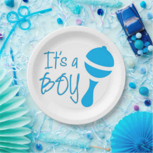 It's a boy Gender reveal Baby Shower Blue Paper Plate