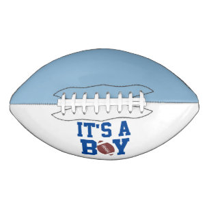 It's A Boy Gender Reveal Blue White Signature American Football