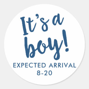 It's A Boy Gender Reveal Navy Blue Sticker