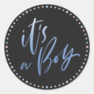 It's a Boy Gender Reveal Party Decoration Classic Round Sticker