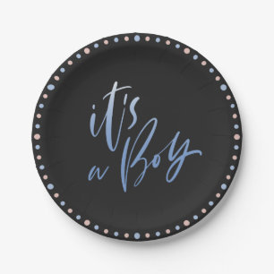 It's a Boy Gender Reveal Party Decoration Paper Plate