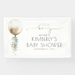 Its a Boy Gold Balloon Baby Shower Banner