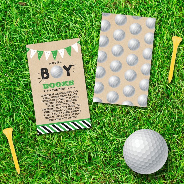 It's A Boy! Golf Themed Baby Shower Book Request Enclosure Card (Creator Uploaded)