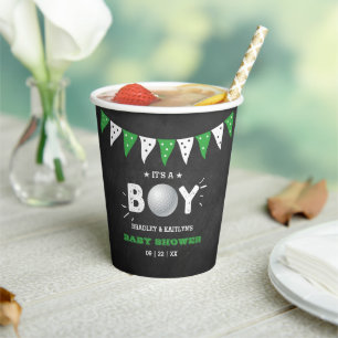 It's A Boy! Golf Themed Co-ed Baby Shower Paper Cups