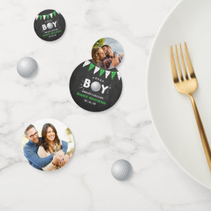 It's A Boy! Golf Themed Co-ed Baby Shower Photo Confetti