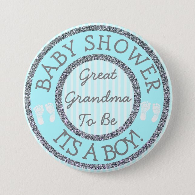 It's a Boy, Grandma to be Baby Shower Button (Front)