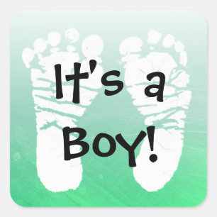 It's a Boy Green Baby shower Stickers