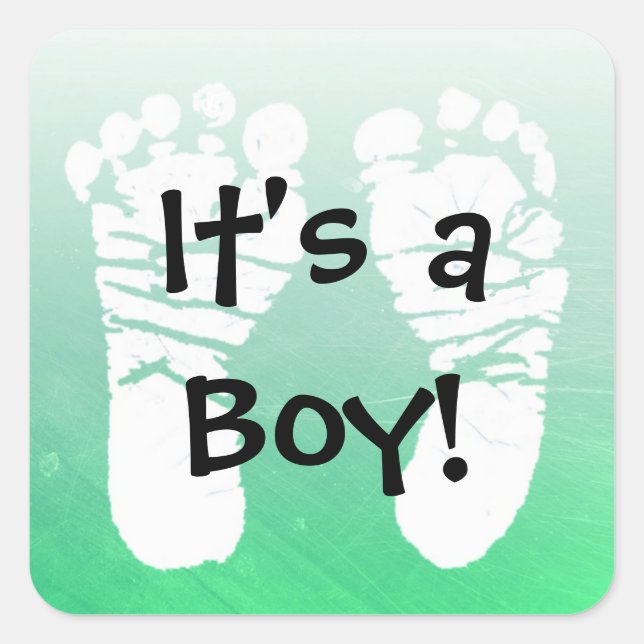 It's a Boy Green Baby shower Stickers (Front)