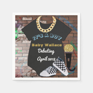 It's a BOY Hip Hop Throwback Baby Shower Napkin