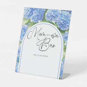 It's a Boy Hydrangea Mum-osa Bar Baby Shower Pedestal Sign