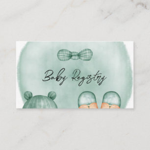 It's A Boy In Mint Green And Gold Baby Registry Business Card