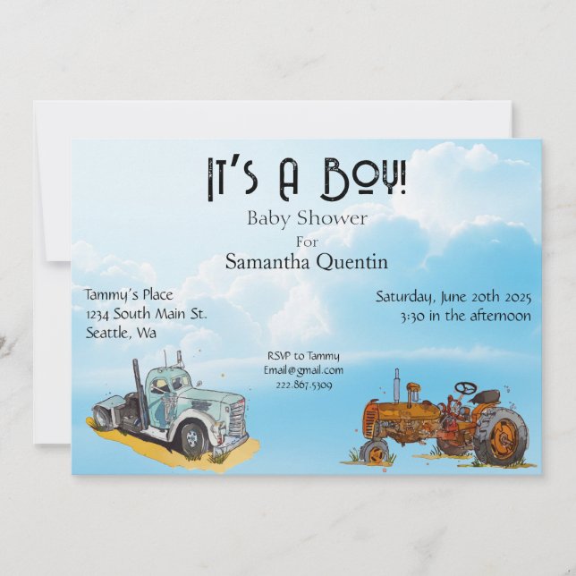 It's a Boy! Invitation (Front)