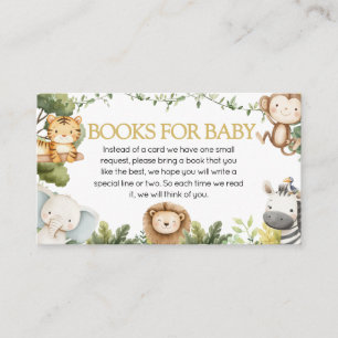 It's a Boy Jungle Safari Animal Books for Baby Enclosure Card