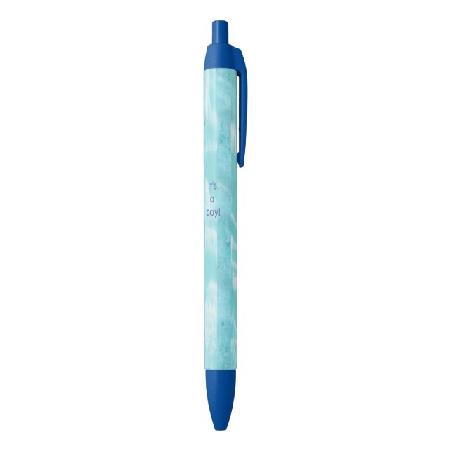 It's a boy, Light Blue Abstract Pens Announce Baby (Bottom (Vertical))