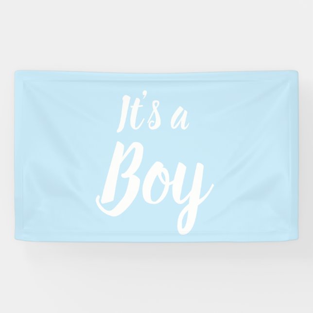 It's a Boy, light blue, baby shower, gender reveal Banner (Horizontal)