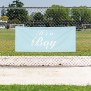 It's a Boy, light blue baby shower, gender reveal Banner