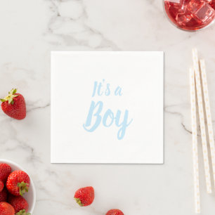 It's a Boy, light blue baby shower, gender reveal Napkin