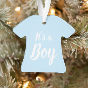 It's a Boy, light blue baby shower, gender reveal Ornament