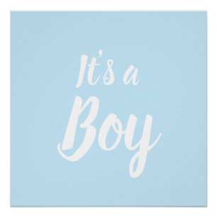 It's a Boy, light blue baby shower, gender reveal Poster