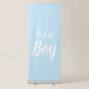 It's a Boy, light blue baby shower, gender reveal Retractable Banner