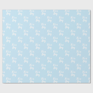 It's a Boy, light blue white baby shower gift Wrapping Paper
