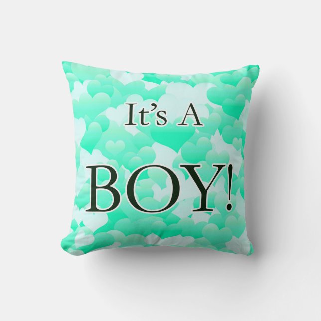It's A Boy! Light Greens Cushion (Front)