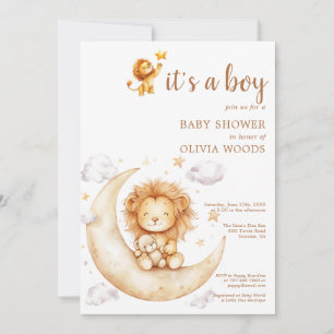 It's A Boy Lion Baby Shower Invitation
