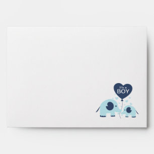 It's a Boy Lovely Blue Elephant Baby Shower Envelope
