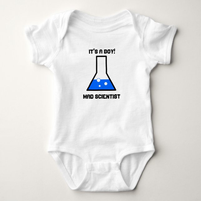 It's a Boy!  Mad Scientist Baby Bodysuit (Front)