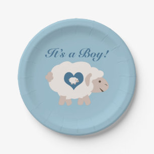 It's a Boy! Mama Sheep Paper Plate