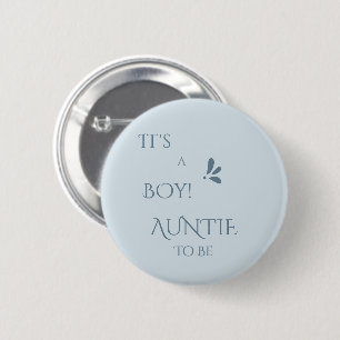 It's A Boy! Minimalism Pastel Blue Auntie-to-be 6 Cm Round Badge
