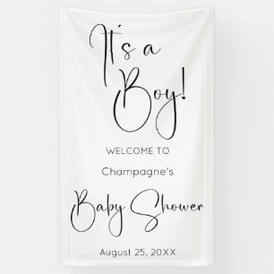 It's A Boy Modern Script Baby Shower Banner