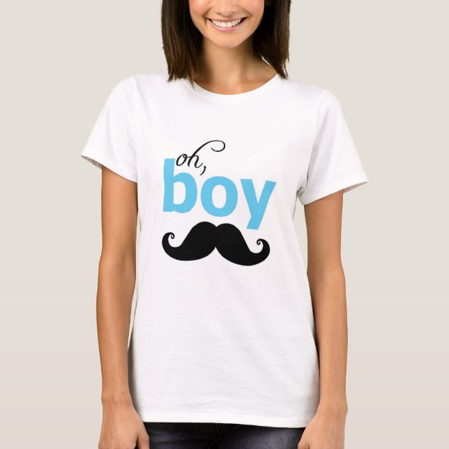 It's a Boy Moustache Baby Shower Maternity T Shirt (Front)