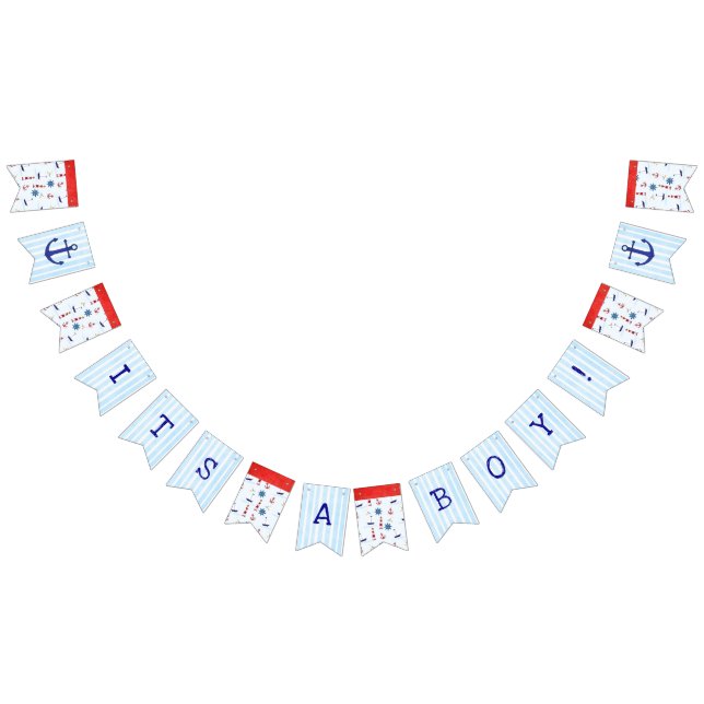Its a boy, Nautical Baby Shower Banner (All)