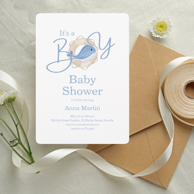 It's a Boy Nautical Baby Shower Invitation (Creator Uploaded)