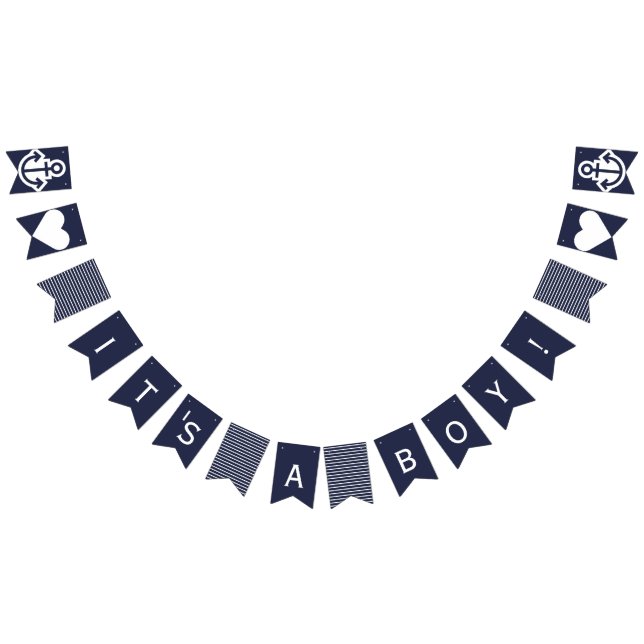 Its A Boy  Navy Nautical Bunting (All)