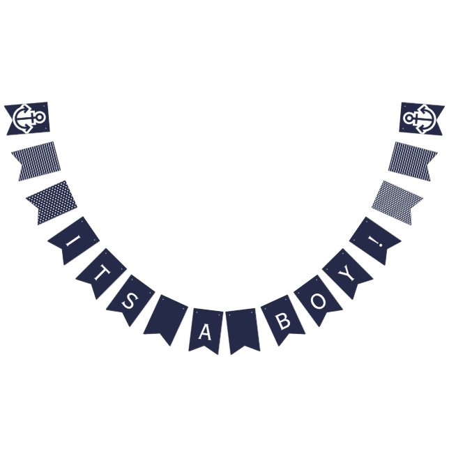 Its A Boy  Navy Nautical Bunting (All)