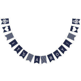 Its A Boy  Navy Nautical Bunting Bunting