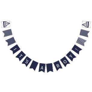 Its A Boy  Navy Nautical Bunting Bunting