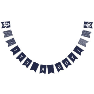 Its A Boy  Navy Nautical Bunting Bunting