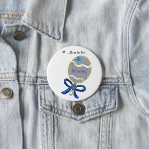 It's a Boy New Mom-to-be Baby Shower Button
